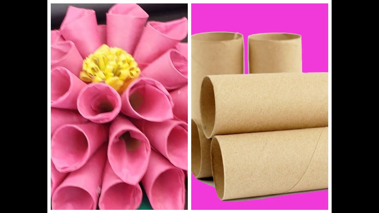 Flor Gigante de Rolinho de Papel Higi&ecirc;nico - DIY