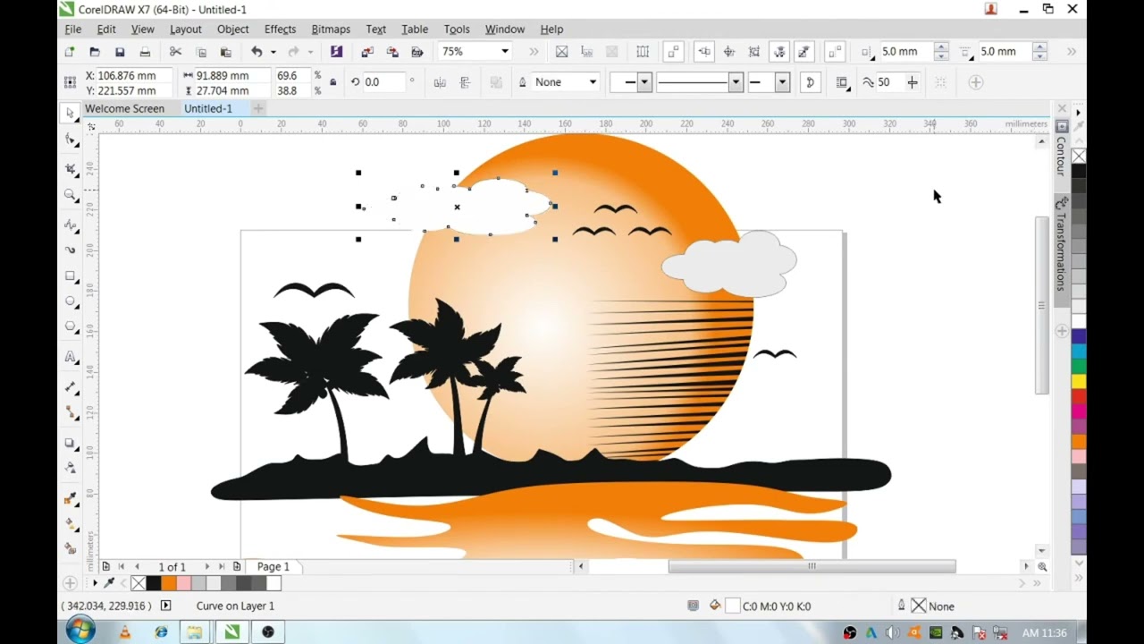 How to Create Scenery Using by DorelDraw/PhotoShop