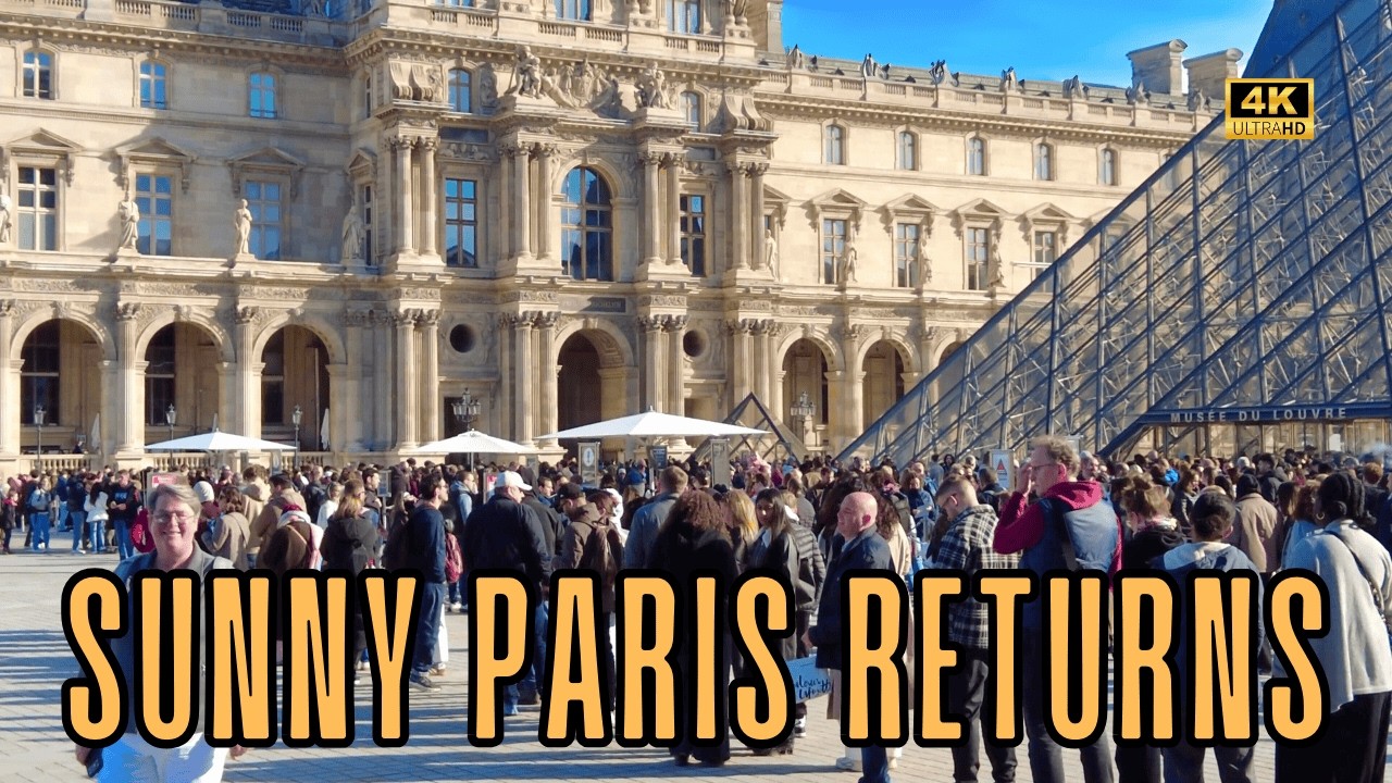 [4K] Paris Almost Feels Like Spring 🇫🇷 | Louvre Crowds & Sunny River Walk