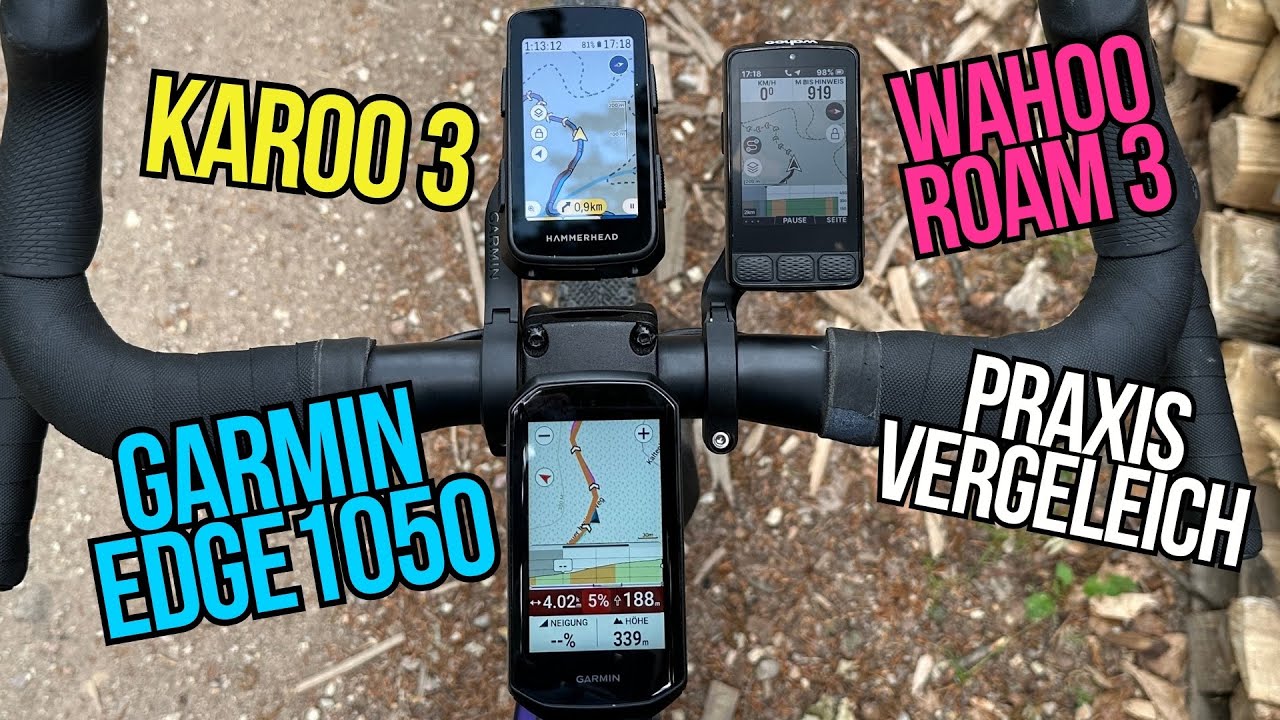 Garmin EDGE 1050 vs Wahoo ROAM 3 vs Karoo 3 Navigation im Test