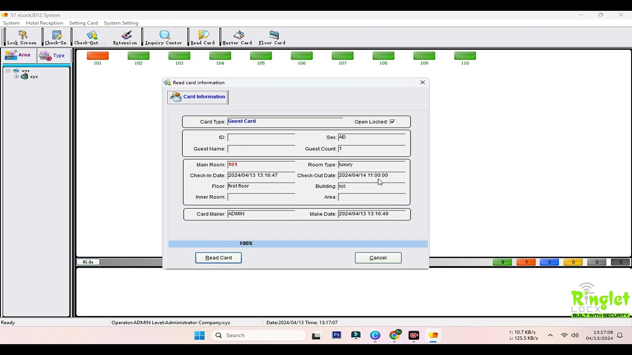 how to make master card in hotel lock software.
