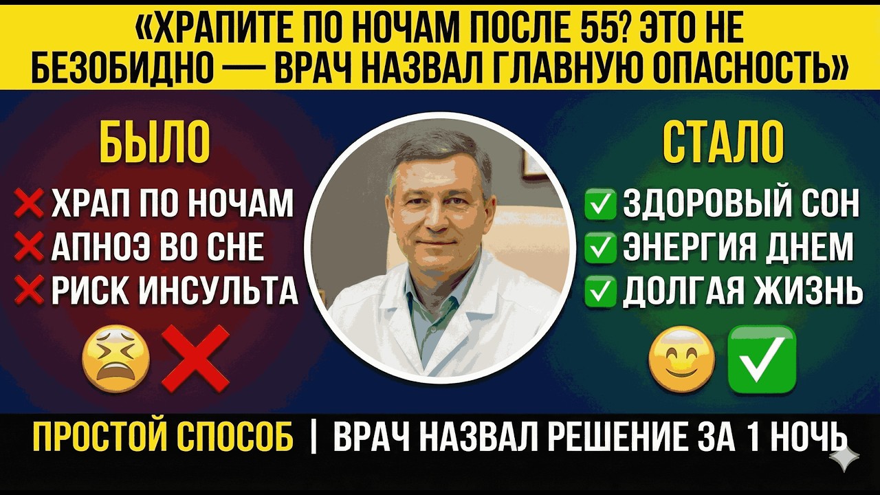 Храпите по ночам после 55? Это не безобидно — врач назвал главную опасность