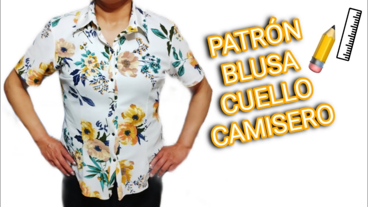 PATRÓN BLUSA CUELLO CAMISERO PARA DAMA TALLA MEDIANA