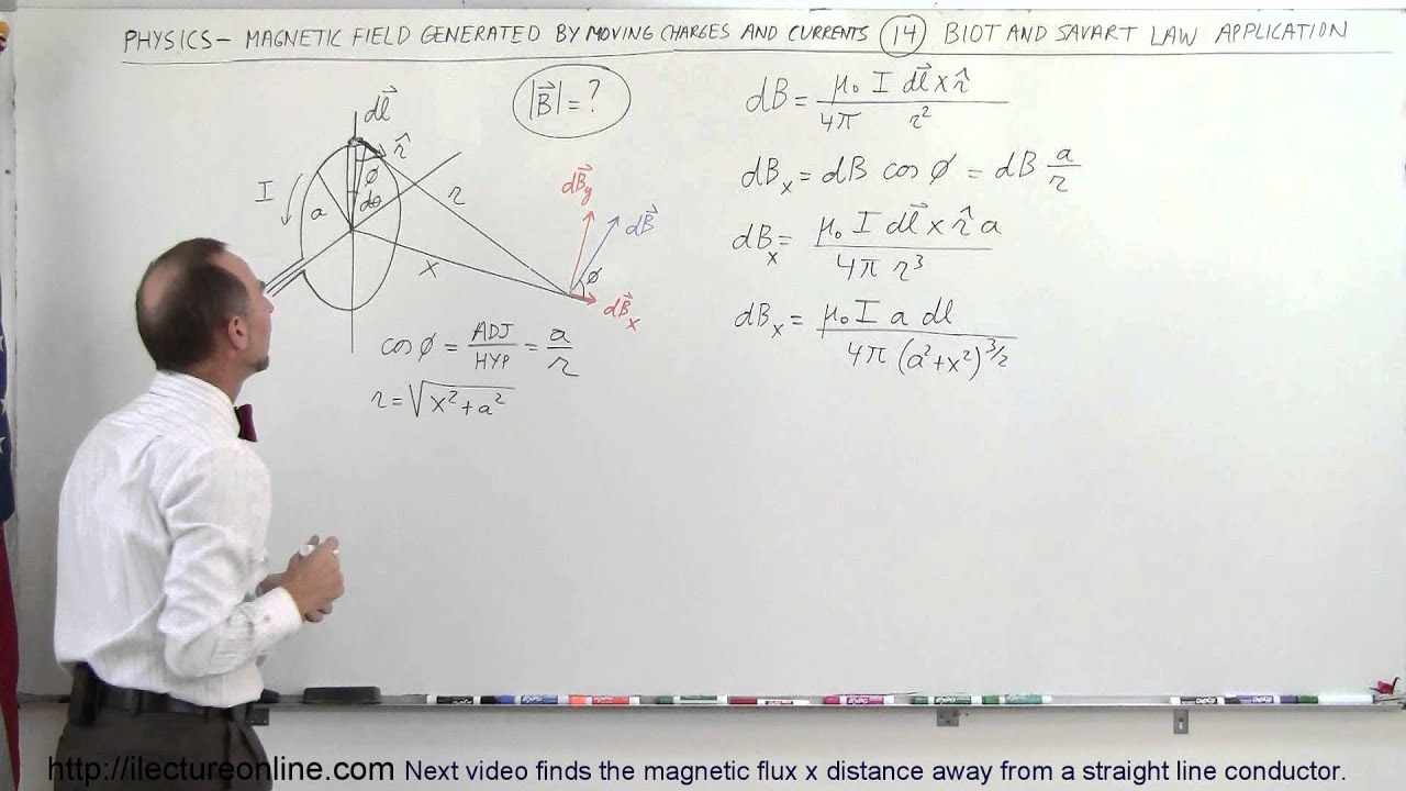 Physics 44  Magnetic Field Generated (14 of 28) Biot-Savart Law: Example