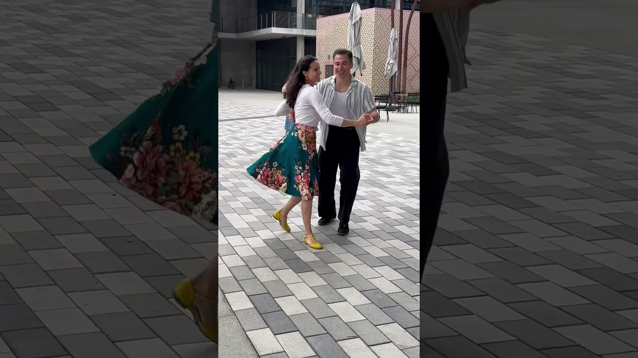 Steve & Karine&rsquo;s smooth Lindy Hop basics.Watch this beginner glow! #LindyHop#swingdance#dancevideo