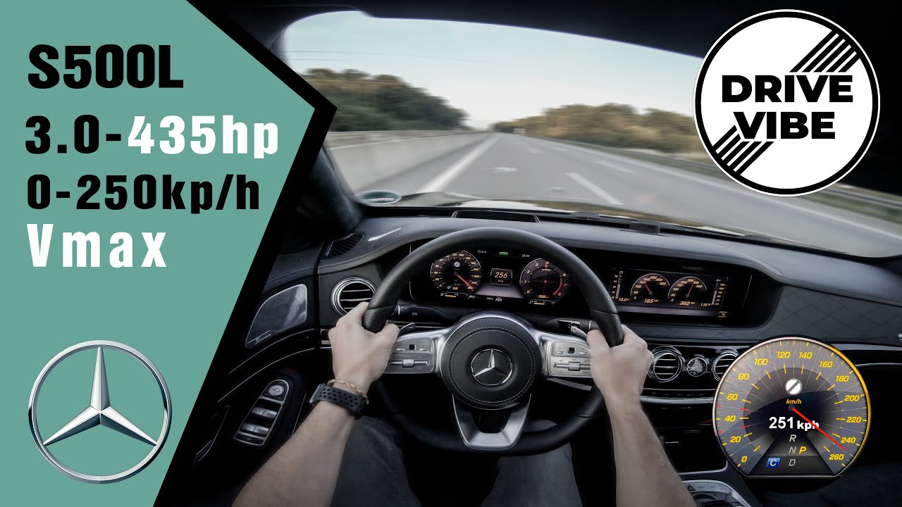 [4k] Mercedes Benz S500 (L) (2020) 435hp - POV - 0-250kph Autobahn - Vmax - TopSpeed