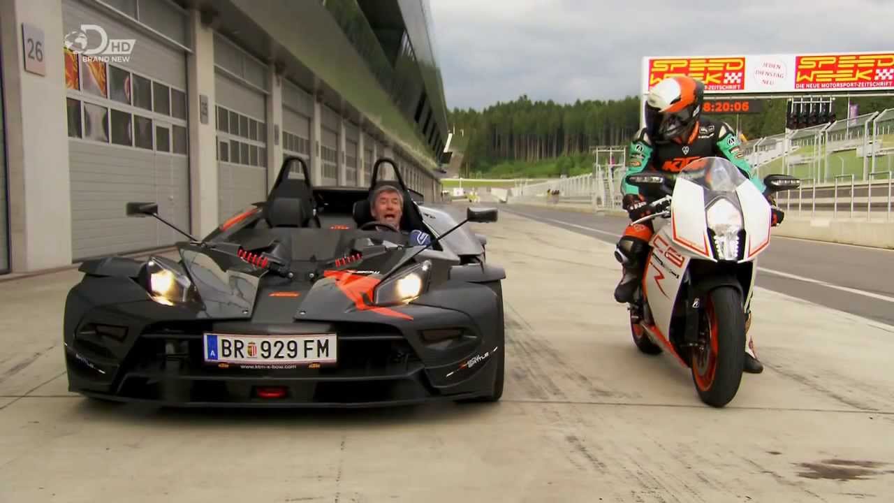 Fifth Gear ktm crossbow RR vs ktm RC8RTiff Needell vs Martin Bauer