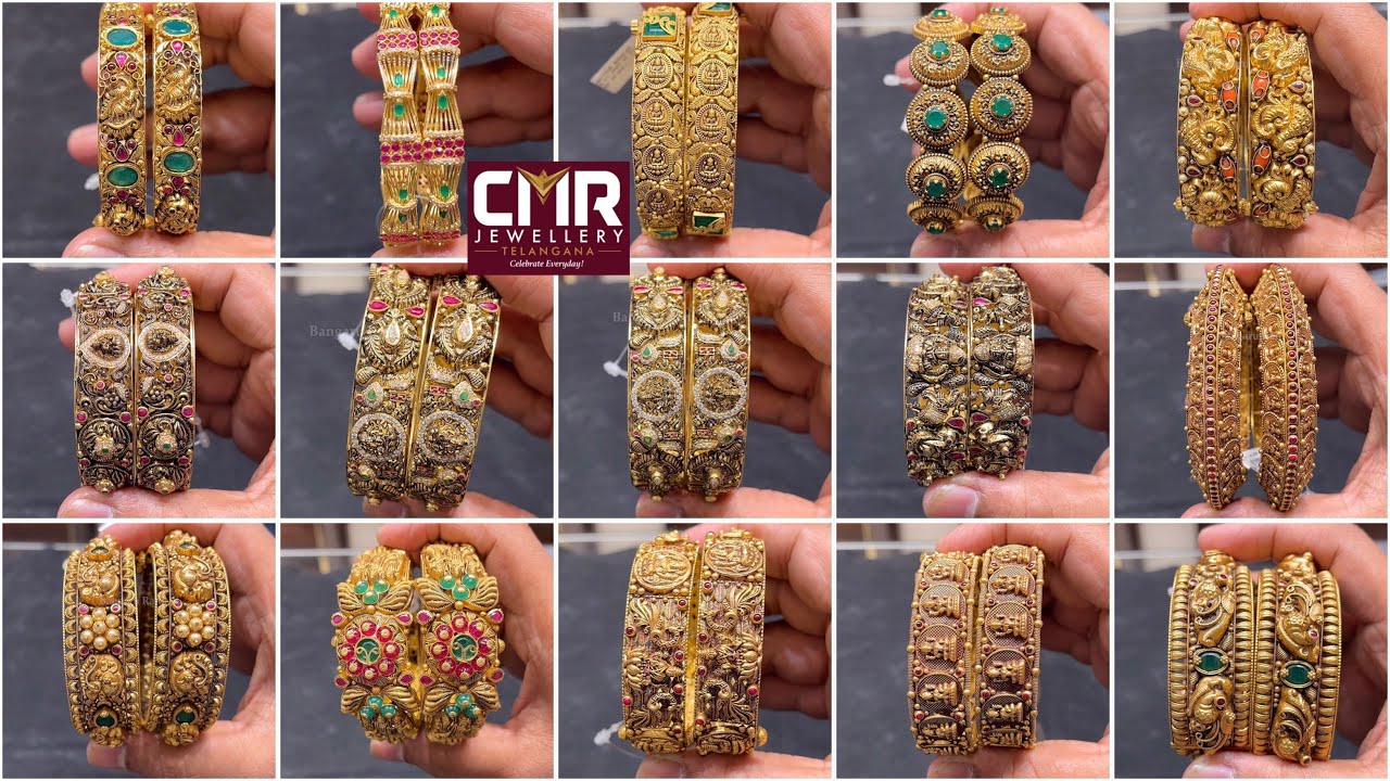 Nakshi bangles new designs | coral nakshi bangles | kasu model nakshi bangle | cmr jewellery designs