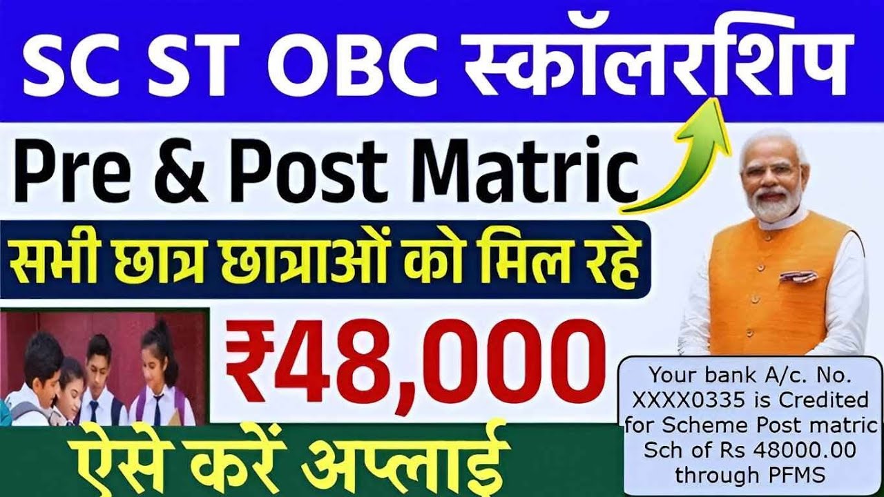 सभी को मिलेगा 48 हजार स्कॉलरशिप ऑनलाइन आवेदन शुरू, SC ST OBC Scholarship Online Apply 2025