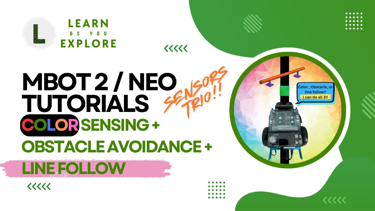 Color sensing + Obstacle Avoidance + Line Follow | Sensors Trio!! | mBot2 (mBot Neo) Tutorials
