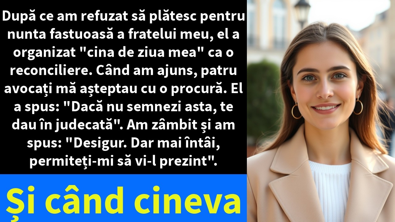 După ce am refuzat să plătesc pentru nunta fastuoasă a fratelui meu, el a organizat cina de ziua mea