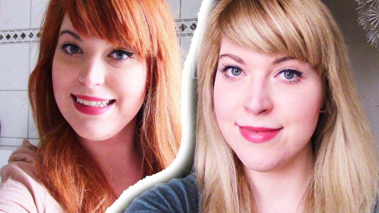 Haare blondieren | Von Rot zu Blond ohne Gelbstich Orangestich