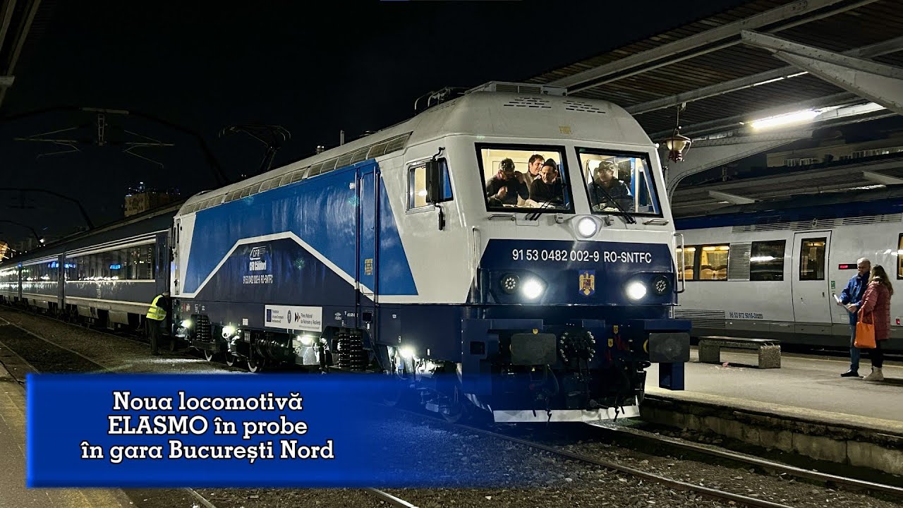 Noua locomotivă ELASMO 482-002 în probe cu 16 vagoane
