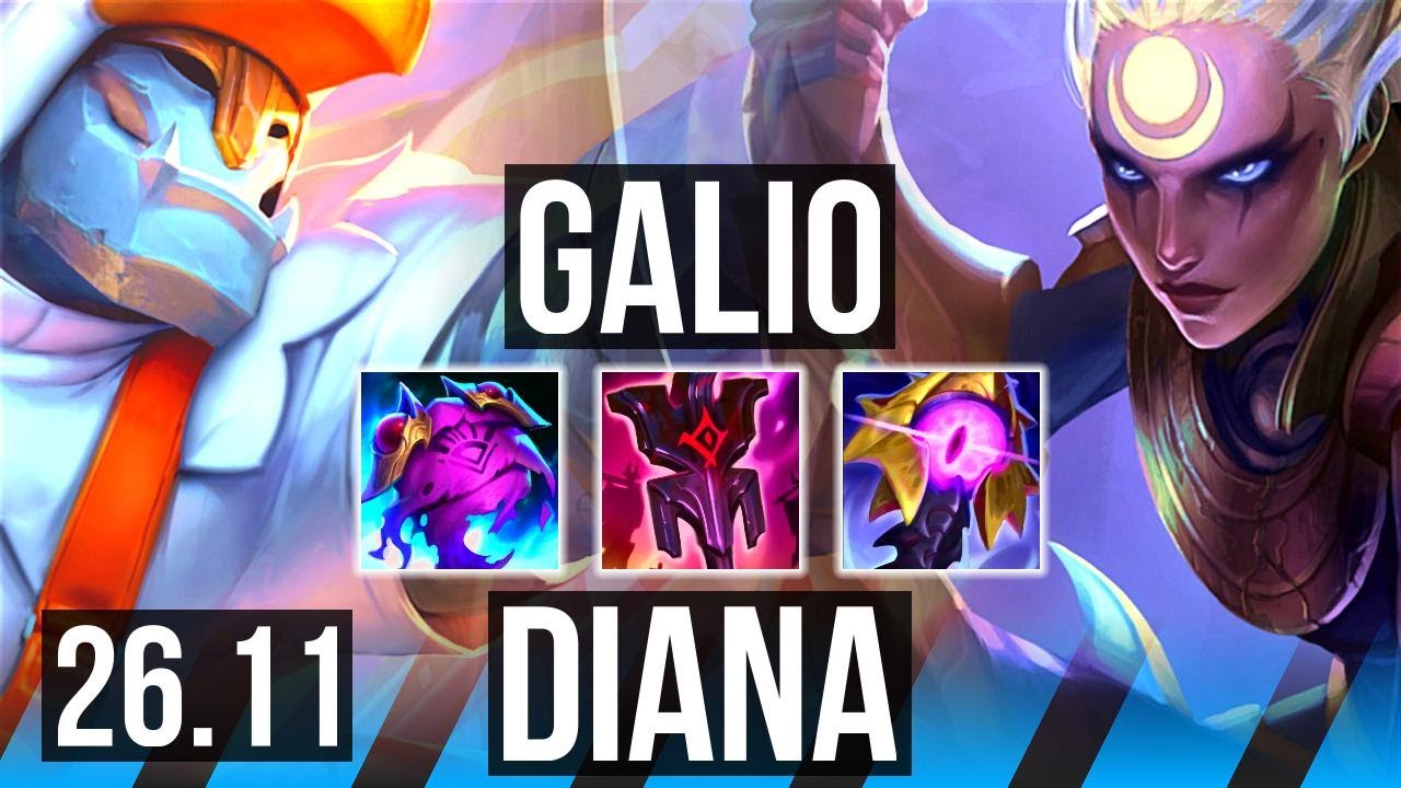 GALIO vs DIANA (MID) | Good KDA: 7/1/13 | KR Grandmaster | 26.11