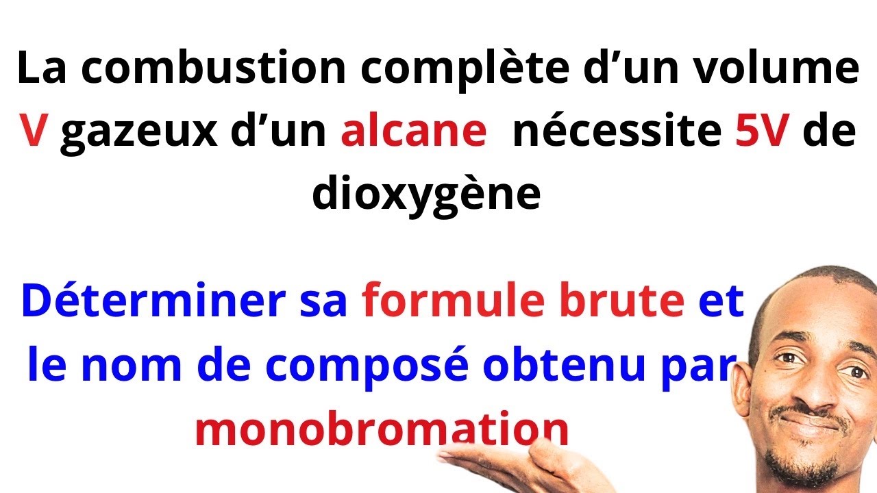 Détermination de formule brute d'un alcane gazeux  à partir de la combustion la reaction