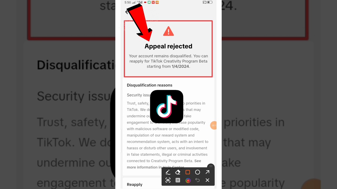 TikTok Creativity Program Beta Disqualified Appeal Rejected #TikTokmonetization #ytShortvideo2024