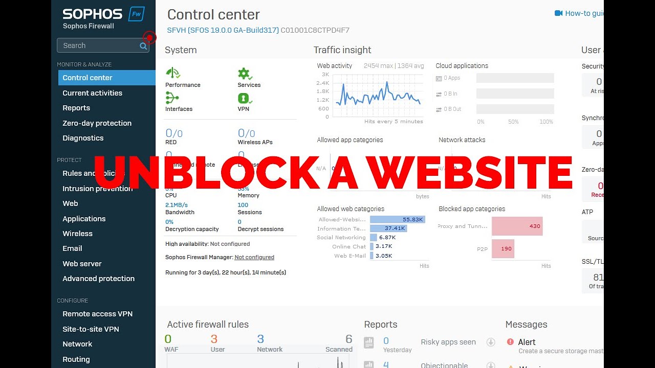 How to unblock blocked websites in sophos firewall. (sophos xg firewall)