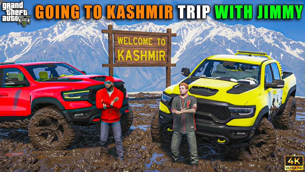 GTA 5 : GOING TO KASHMIR IN SNOW FALL WITH 6X6 OFFROADING TRUCK WITH JIMMY OMG!