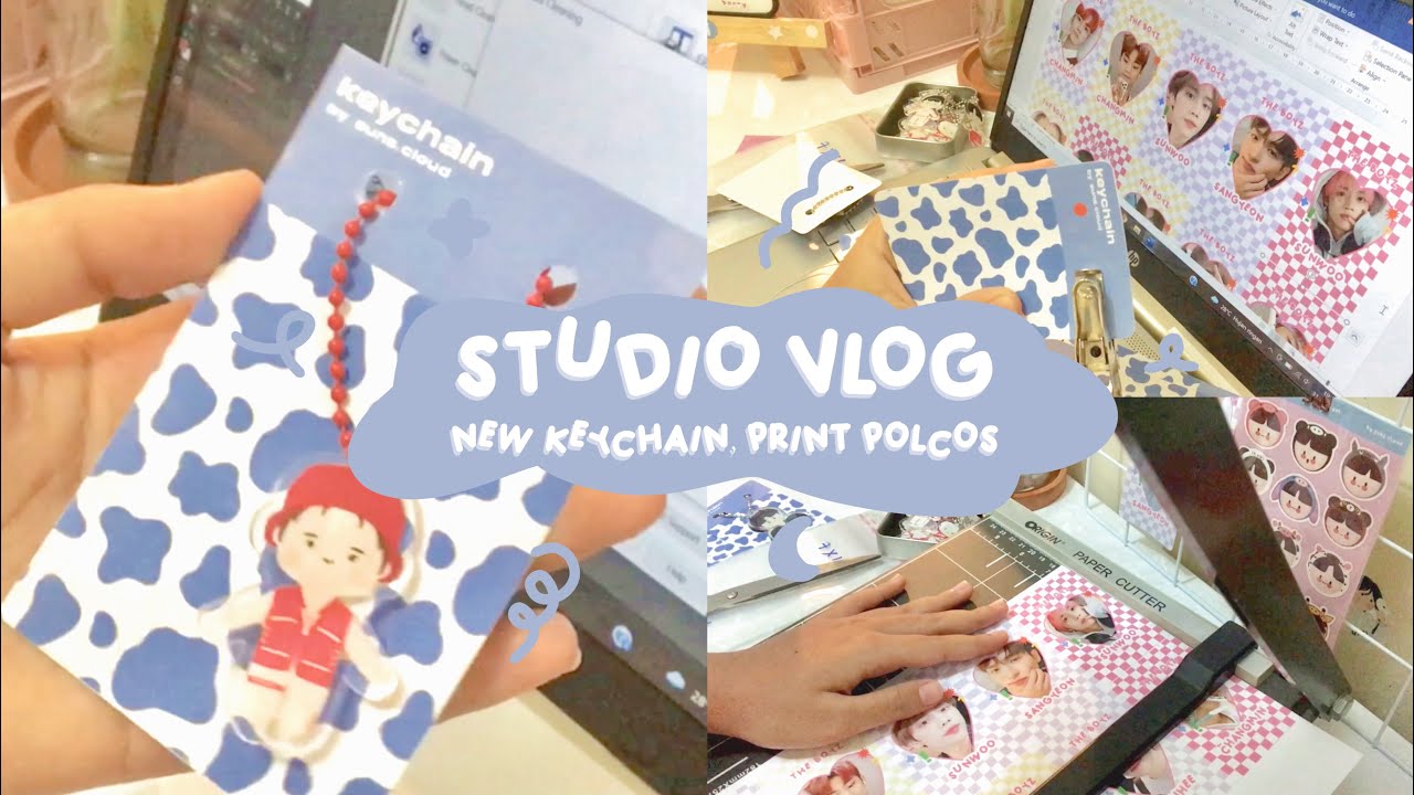 studio vlog ep.1 | keychain the boyz & nct • making backing cards • print polcos | indonesia