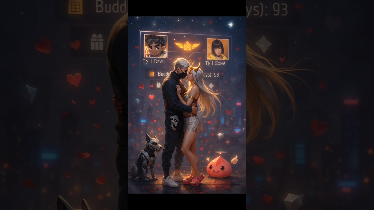 How to create trending dynamic duo free fire photo, prompt in whatsapp channel #freefire #ffshorts