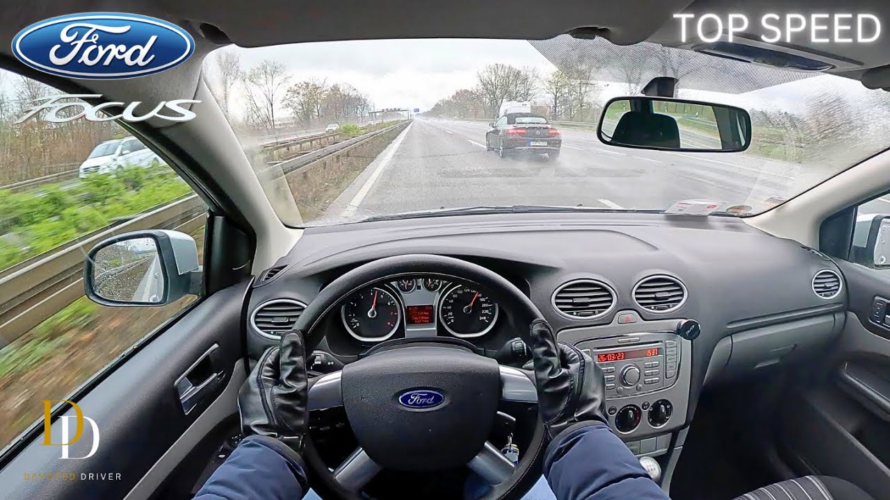 2010 Ford Focus MK2 [1.6 100HP] On German Autobahn Top Speed with Manual Gear (4K) POV 2023