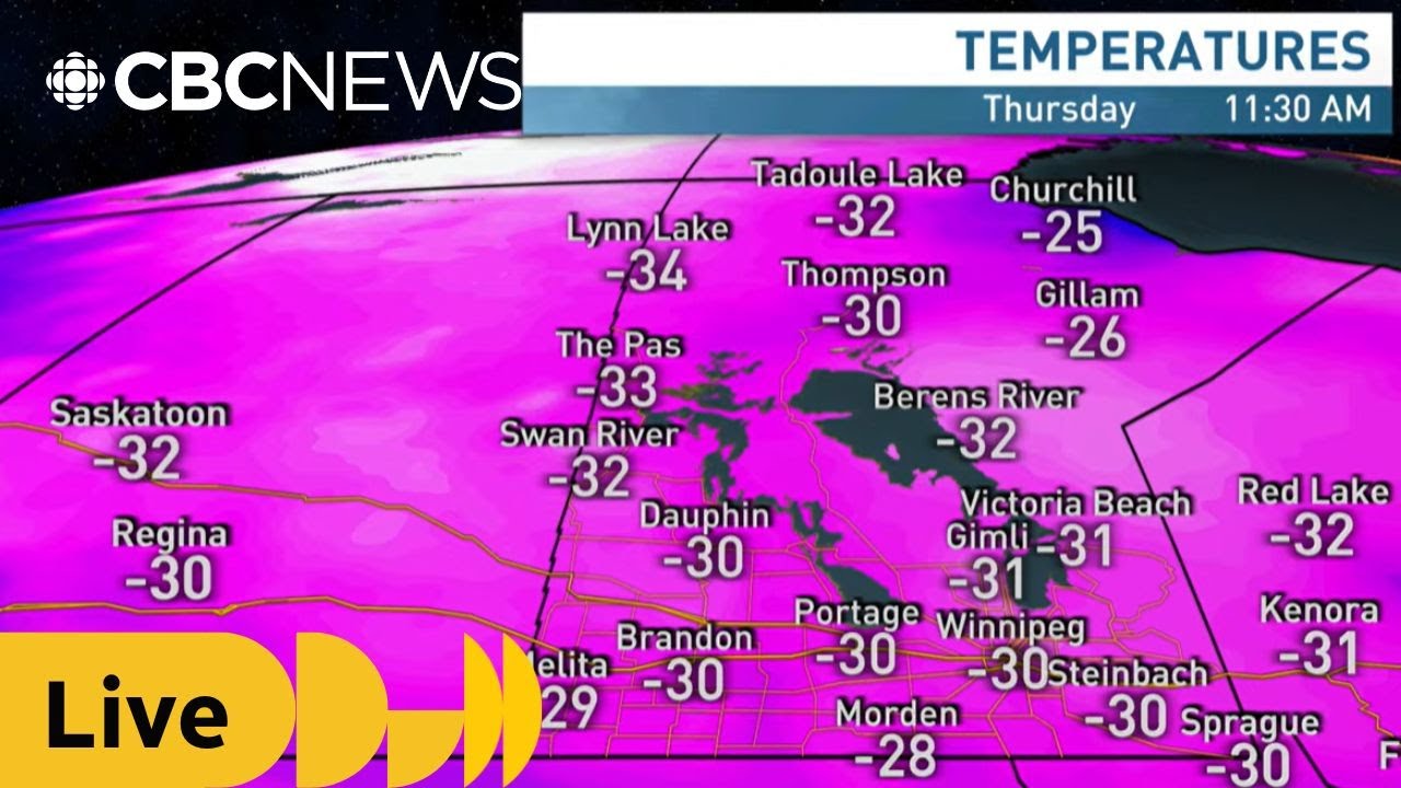 Manitoba deep freeze: Live weather graphics as wind chills plunge toward &ndash;50