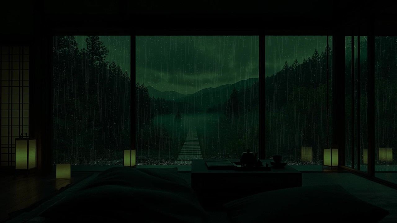 Best Sleep Rain Sounds😴 Dark Forest Bedroom Calm Night Ambience