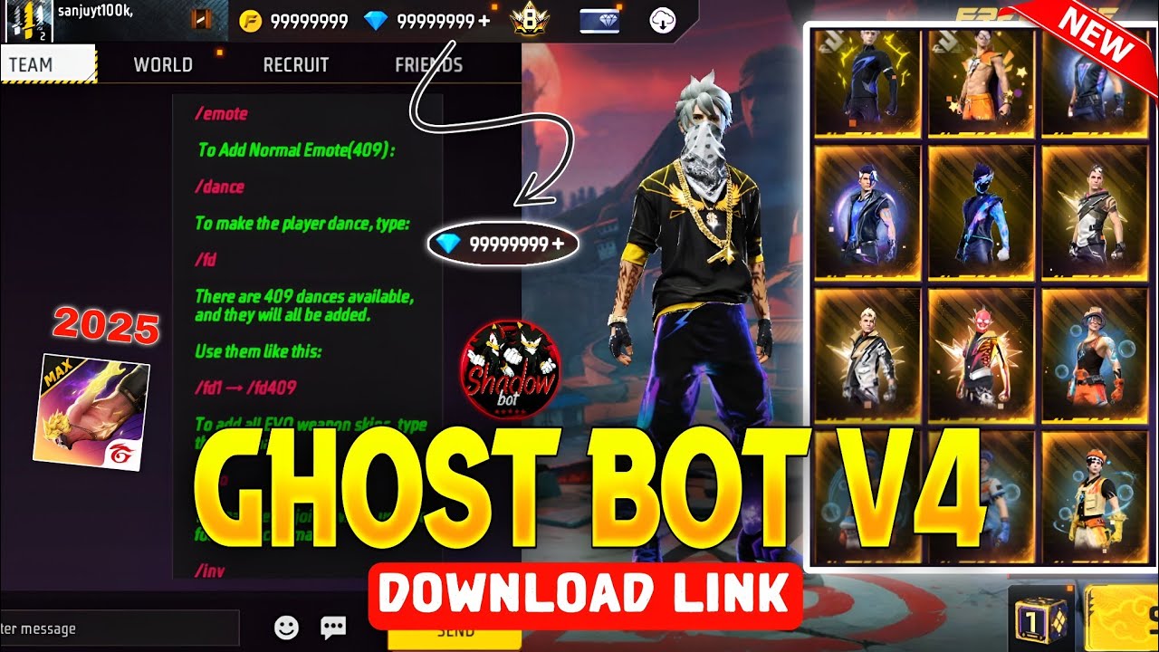 🔥GHOST BOT V4 + SHADOW BOT 😱 | Get Rare Items in Free Fire MAX ✅ Working Proxy Server! Download 