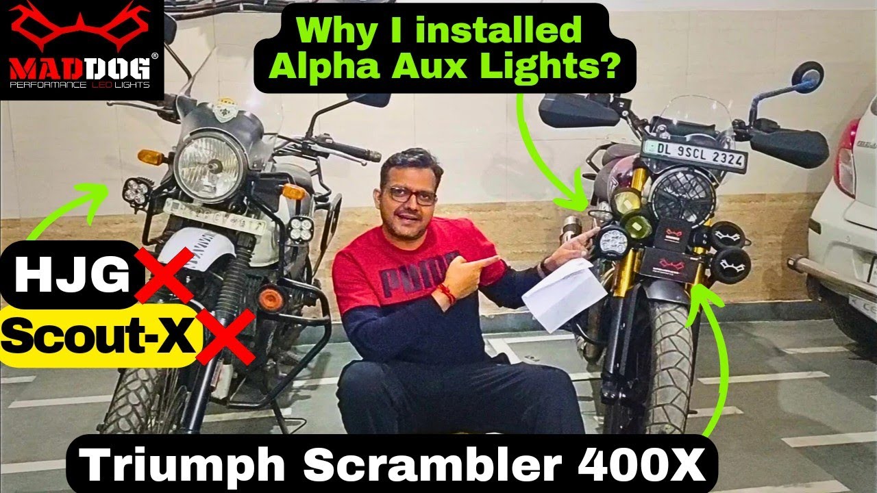 Triumph Scrambler 400X- Why I installed Maddog Alpha Aux Lights?