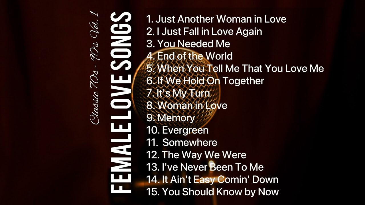 CLASSIC FEMALE LOVE SONGS- Anne Murray, Barbara Streisand, Diana Ross, Charlene and Angela Bofill.