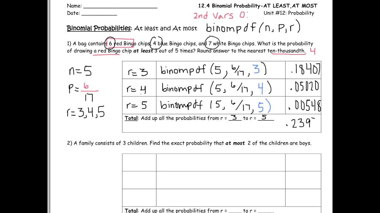 12.4-Binomial Probability-AT LEAST, AT MOST