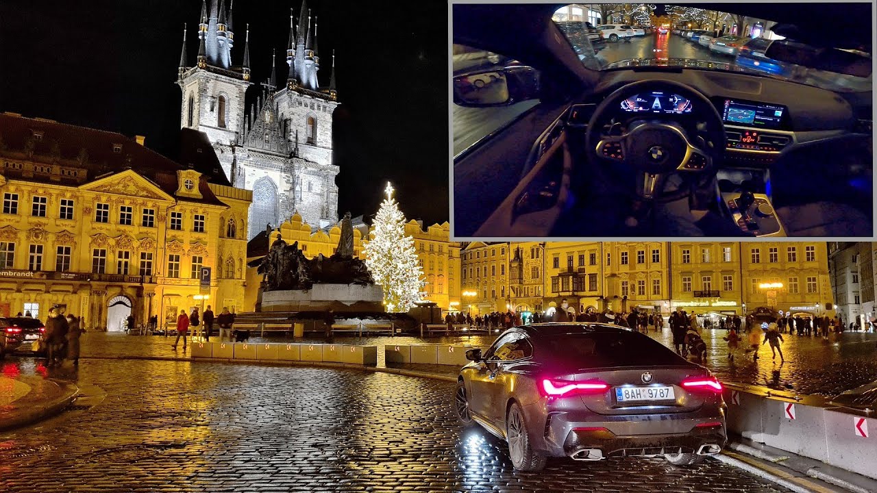 POV test drive | 2020 #BMW M440i xDrive - Night Prague centre in Christmas time