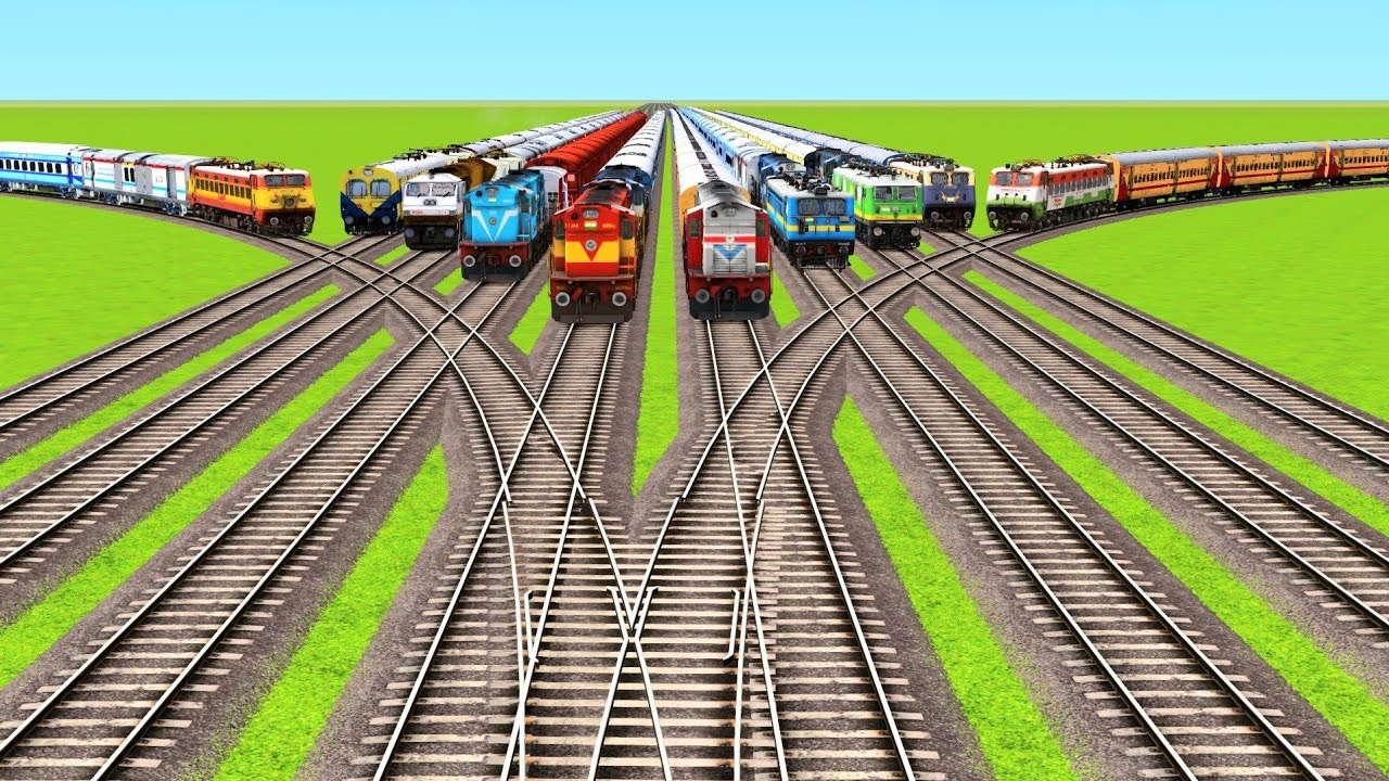 TRAIN ACCIDENT BETWEEN EIGHT DIFFERENT RAILROAD TRACKS TRAIN AND TO ROUNDED TRACKS|Train Simulator|