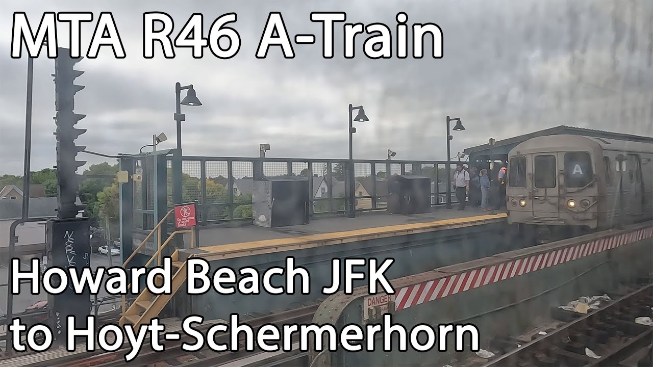 MTA R46 A Train Ride from Howard Beach JFK to Hoyt-Schermerhorn Stations - Side Window View
