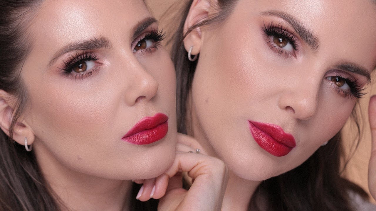 PINK EYESHADOW & RED LIPS MAKEUP TUTORIAL | ALI ANDREEA