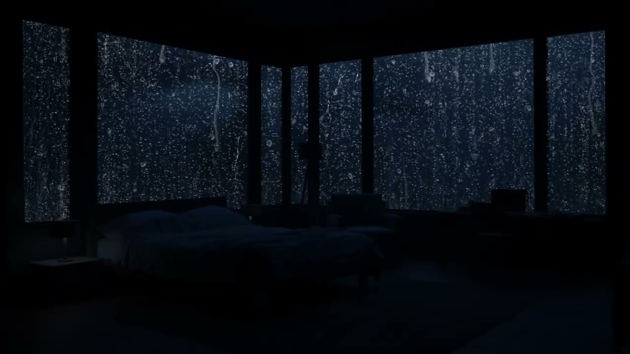 Light Rainfall Sounds in the Calm Night | Your Perfect Natural Therapy for Stress Relief and Restful