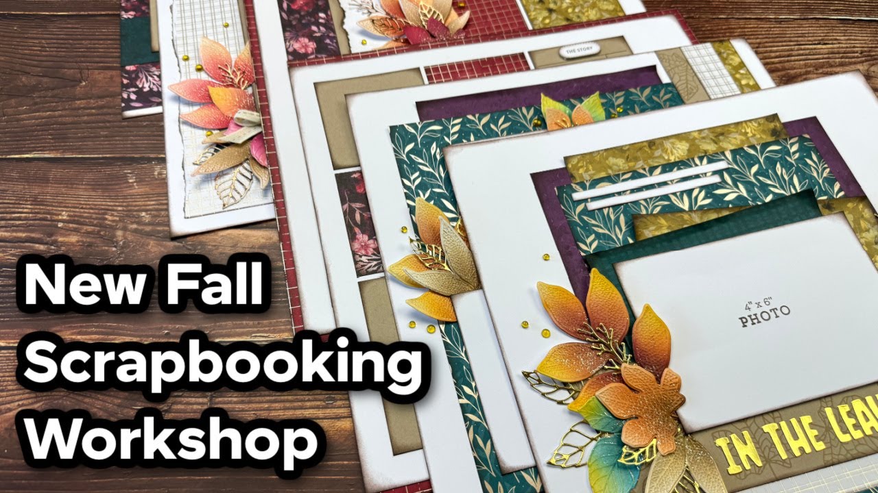 Must-See Sparkly Fall Leaves Technique + Scrapbook Layout Share