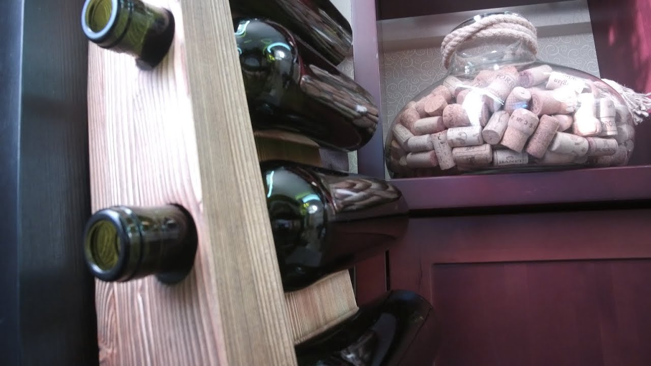 Винная полка из сосны своими руками, домашний мини бар Wine shelf made of pine with your own hands.