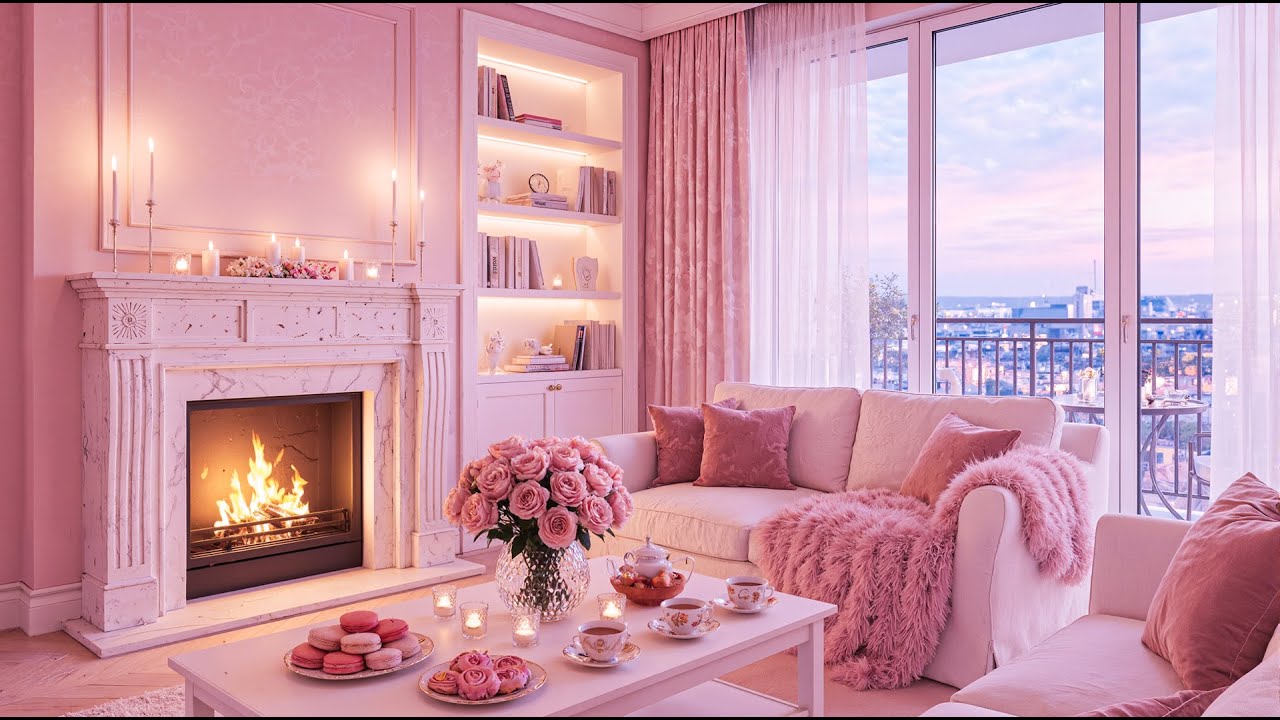 Warm Winter in a Pink Room Romantic❄️ Relaxing Piano Winter Music for Sleep & Happy