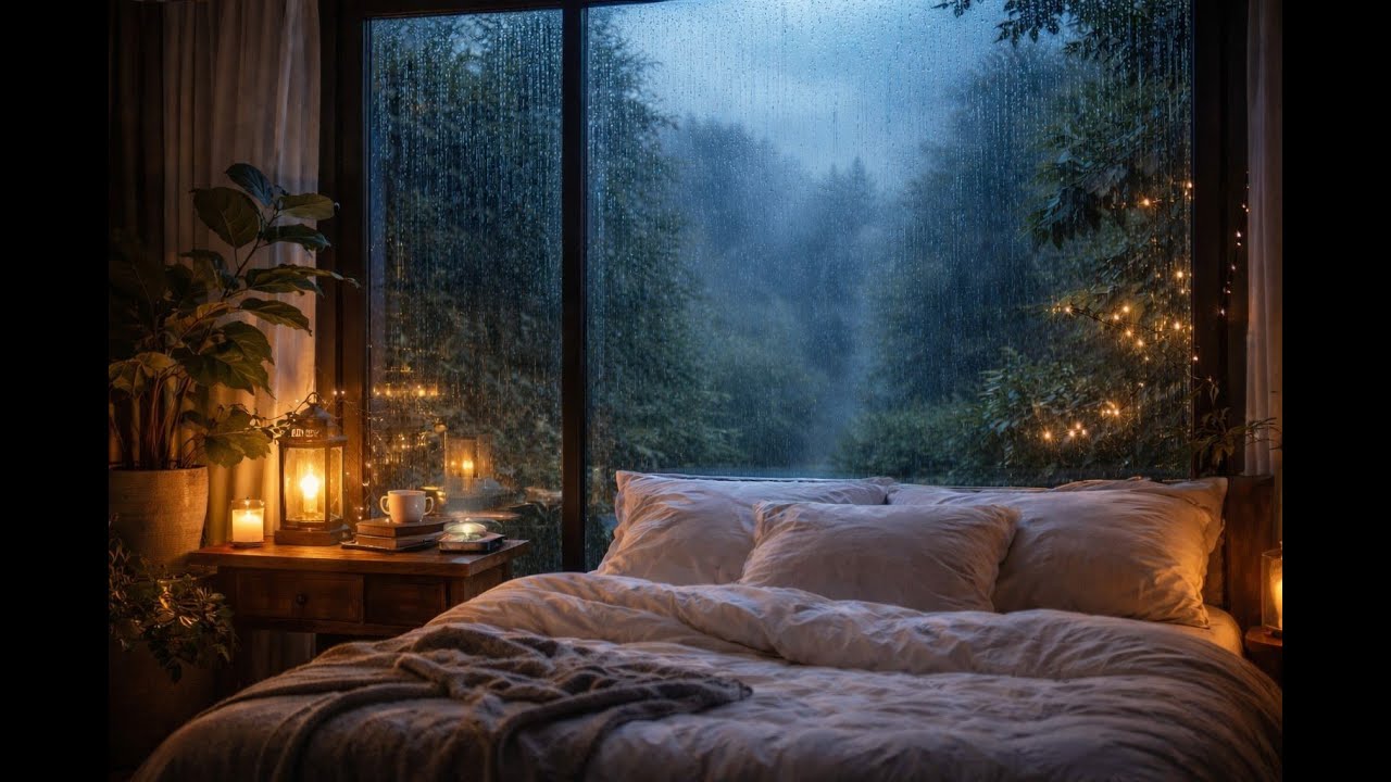Thuderstom Outside a Cosy Room | Sound for rest and sleep
