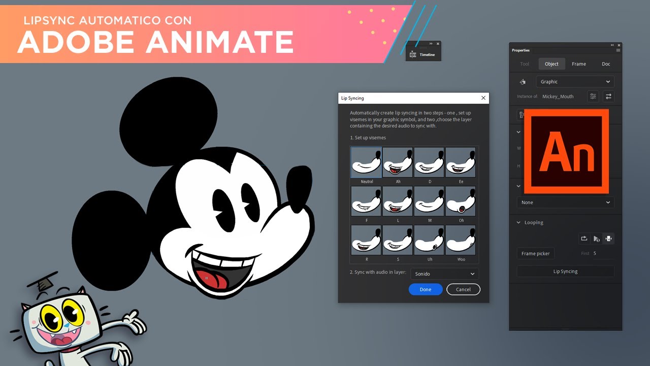 Tutorial de ADOBE ANIMATE // Cómo sincronizar labios automáticamente 👅👄