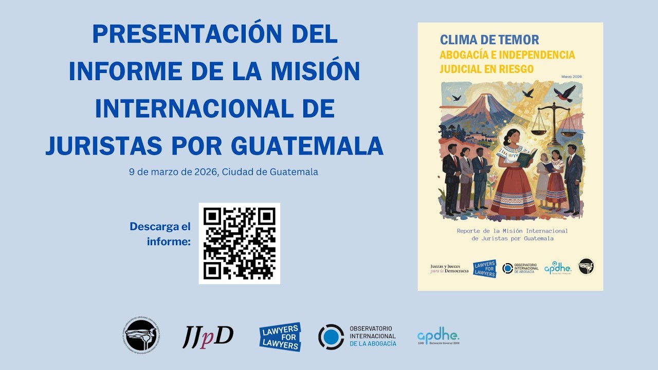 Presentación del informe de la Misión Internacional de Juristas por Guatemala