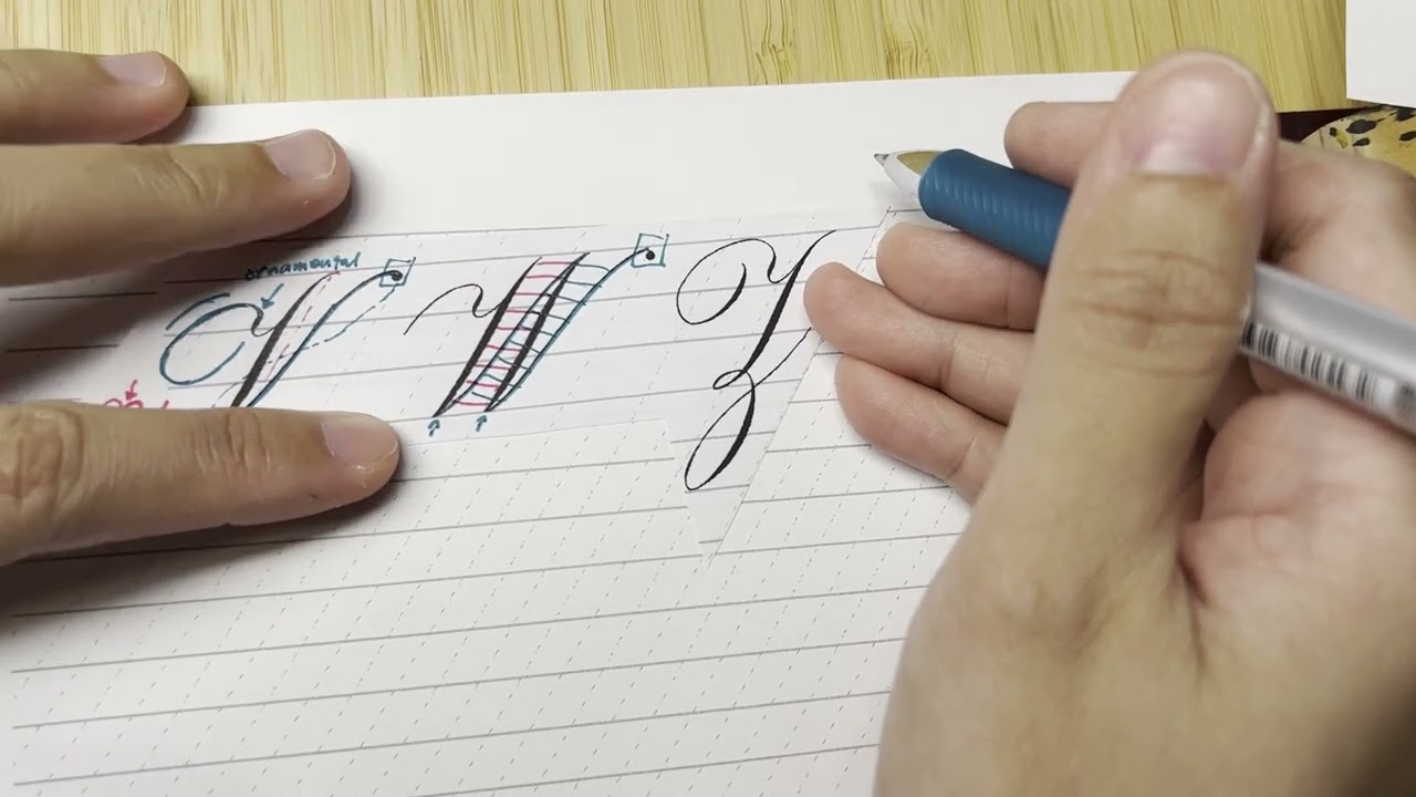 How to Write the Capital Letters V, W, and Z in Engrosser's Script