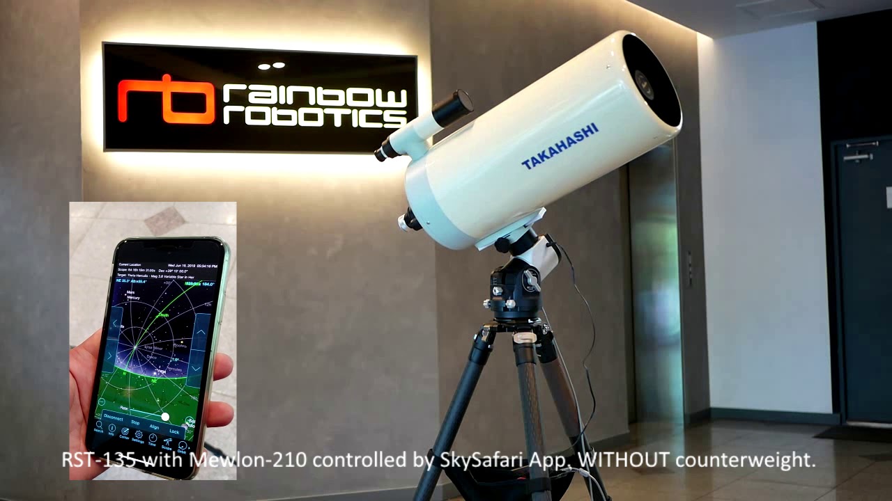 RST-135 mount with Mewlon-210 controlled by SkySafari App(WiFi). WITHOUT counterweight.
