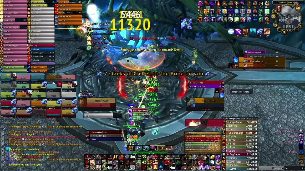 Sindragosa 25 HC Icecrown Citadel Fury Warrior POV Warmane Lordaeron