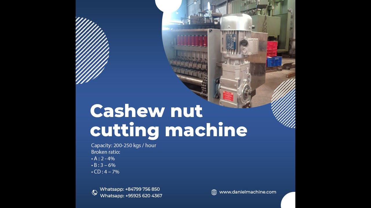 Excellent cashew nut cutter machine 200-250 kg/hour. Best price.