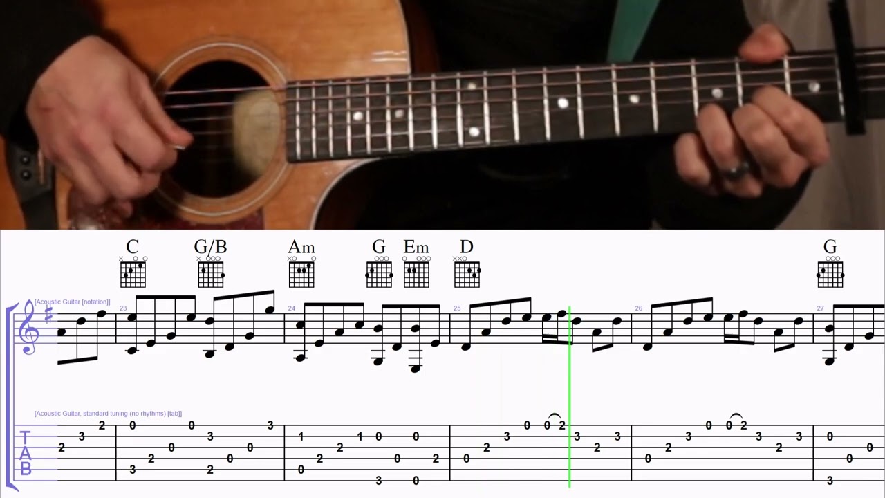 How to Play the Chords to Goodnight Sweetheart by David Kersh on Guitar with TAB