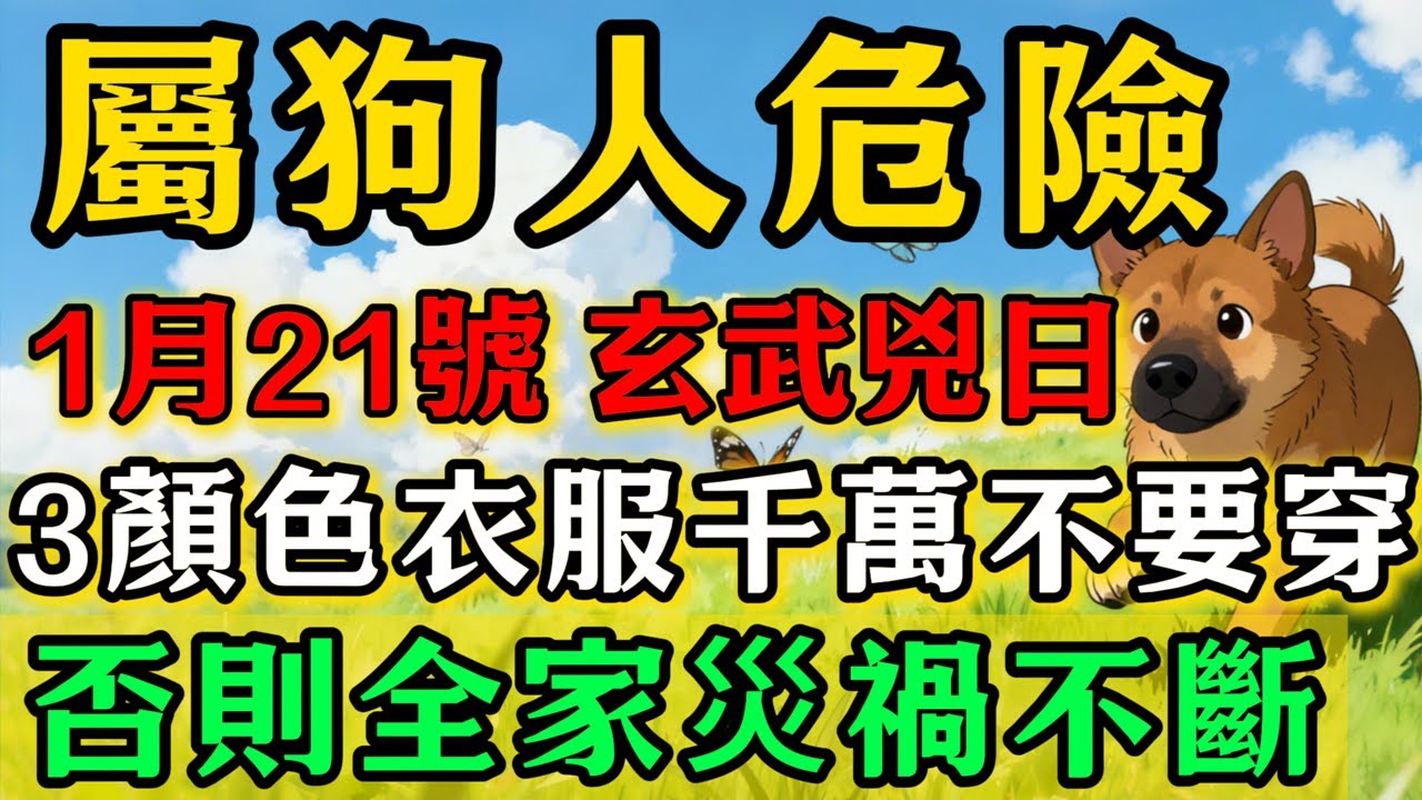 生肖狗必看！明天2026年1月21號，農曆臘月初三是「玄武黑道兇日」，這3種衣服千萬不要穿，否則恐招黴運，全家災禍不斷！#佛靈禪師#屬相運勢#生肖#家運#生肖運勢的那些事#先知#風水變化#提升運勢