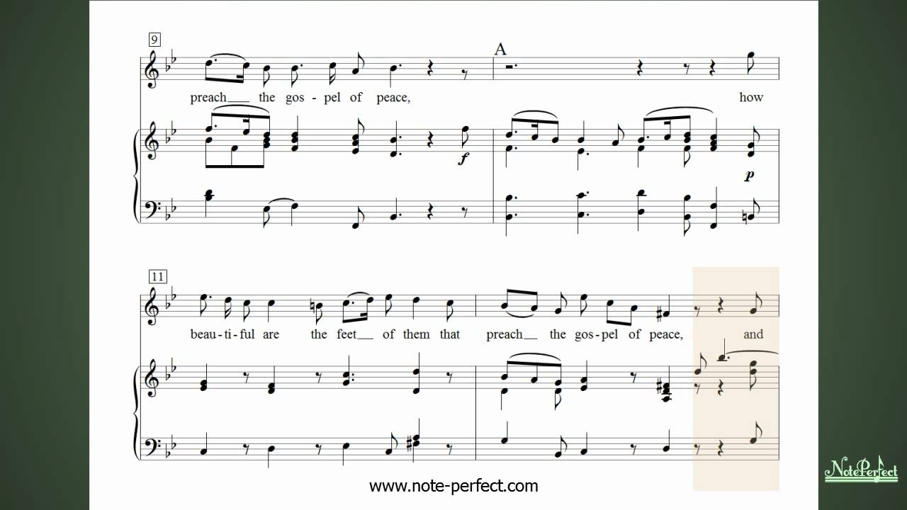 How beautiful are the feet Soprano Solo Accompaniment with assistance, from Messiah by G.F. Handel