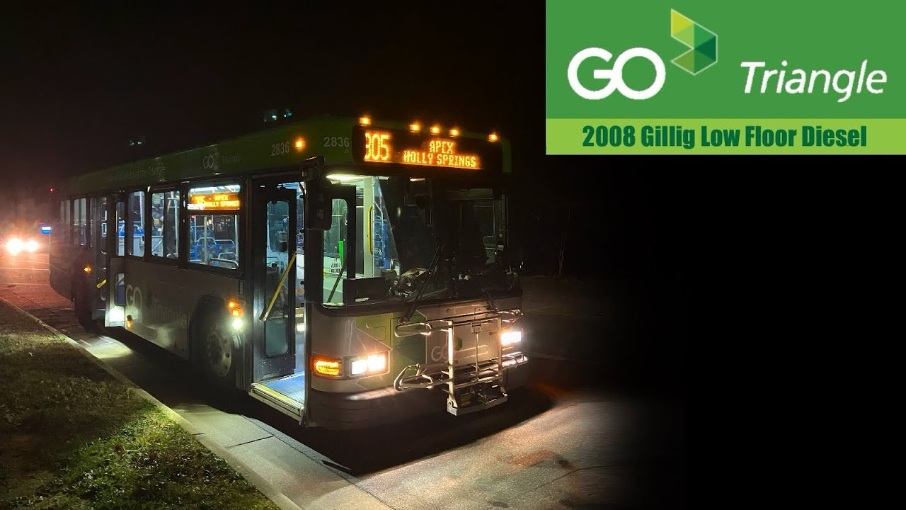 (Night Ride) GoTriangle: 2008 Gillig Low Floor on the 305